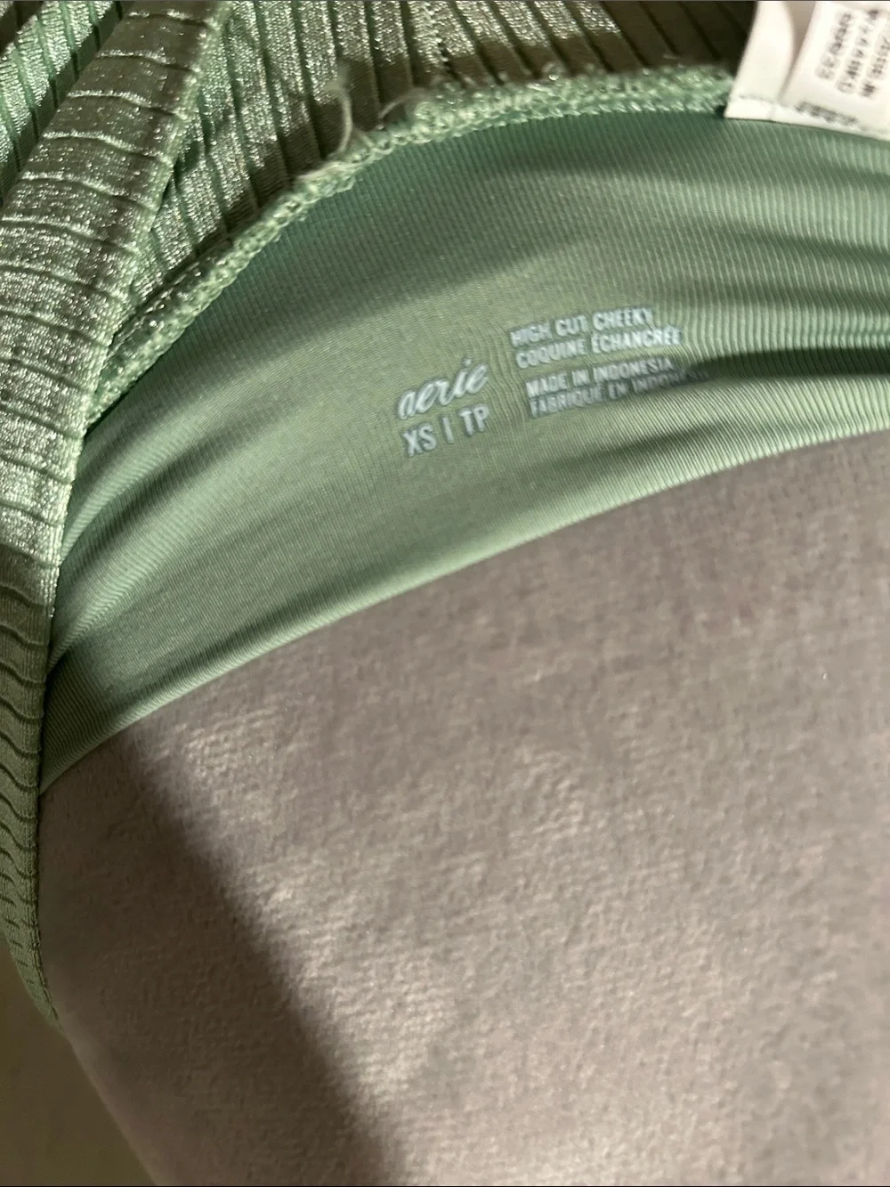 Aerie  Ribbed Light Mint Green Bikini Set Small Top, XS bottom - Picture 7 of 7
